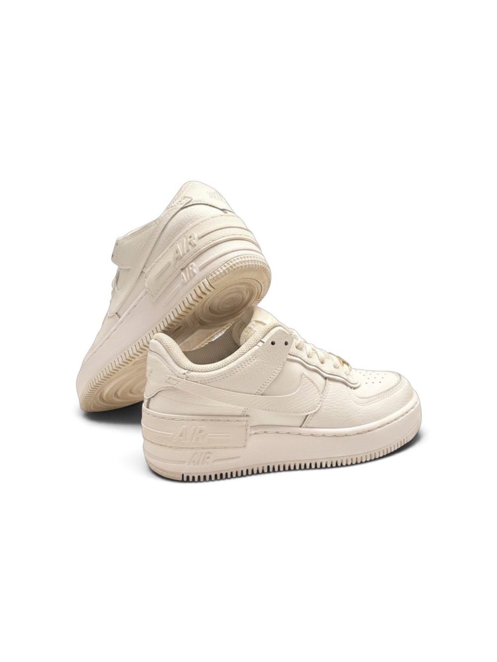 Nike Air Force 1 Shadow Women’s Sneakers — White with Gold Accents - Picture 6 of 11